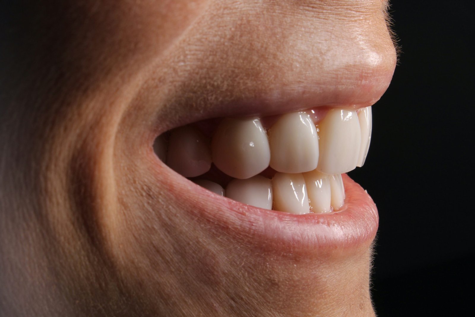 a close up of a person's mouth